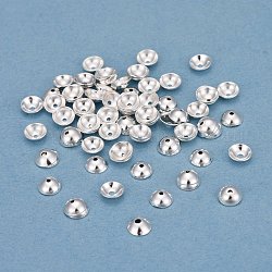201 Edelstahl Perlenkappen, Runde, Silber, 5x1.5 mm, Bohrung: 1 mm