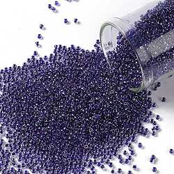 Toho perline rotonde, perline giapponesi, (181) interno colore ab cristallo / viola foderato, 15/0, 1.5mm, Foro: 0.7 mm, circa 15000pcs/50g