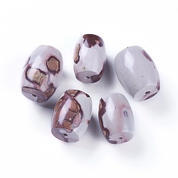 Natürliche dendritische Jaspisperlen, Chohua Jaspis, Fass, 20~25x15~18 mm, Bohrung: 1.5~2 mm