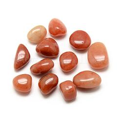 Natural Red Aventurine Gemstone Beads, Tumbled Stone, Healing Stones for 7 Chakras Balancing, Crystal Therapy, Meditation, Reiki, Nuggets, No Hole/Undrilled, 16~27x12~16x9~15mm