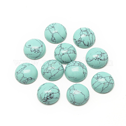 Synthetic Turquoise Cabochons, Dyed, Half Round/Dome, 20x6mm