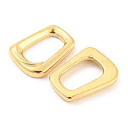 304 Edelstahl verbindet Ringe, Unregelmäßige Viereck, echtes 18k vergoldet, 18.5x14x3 mm, Innendurchmesser: 13x7 mm
