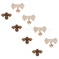 Legierung schuhVerschlüsse, mit eiserner Unterlegscheibe, für Schuhdekorationszubehör, Schmetterling, Licht Gold, 30.5x42.5x18 mm
