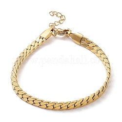 Placage ionique (ip) 304 bracelet chaîne gourmette en acier inoxydable, or, 6-3/4 pouce (17.3 cm)