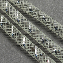 Сетка трубки, пластиковый сетчатый шнур, с серебряными вены, цветочный белый, 4 мм, 50 ярдов / пачка