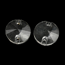 Breloques de connecteur de verre, facette, maillons ronds plats, clair, 12x4mm, Trou: 1.2mm