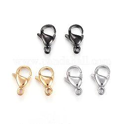 304 Stainless Steel Lobster Claw Clasps, Parrot Trigger Clasps, Mixed Color, 13x8x4mm, Hole: 1.5mm