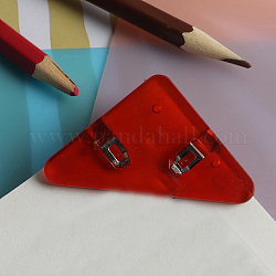 Seitenecke aus transparentem Kunststoff, Clips zum Markieren von Lesezeichen, für Papierdokument, Schulbürobedarf, Dreieck, rot, 50x40 mm