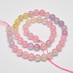 Naturelles cornaline perles rondes brins, teints et chauffée, 8mm, Trou: 1mm, Environ 49 pcs/chapelet, 15.3 pouce