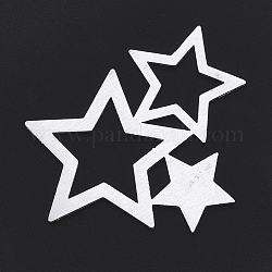 Алюминиевые подвески, подвески для лазерной резки, звезда, серебристый цвет, 42.5x43x1 мм