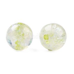 Des perles de résine transparentes, avec coquille, ronde, vert pale, 12x11.5mm, Trou: 1.5~3mm