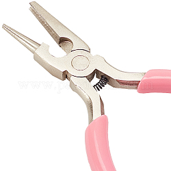 SUNNYCLUE 45# Carbon Steel Jewelry Pliers, Wire Looping Pliers, Concave and Round Nose Pliers, Pink, 12.4x6.25x0.95cm, 1pc/set