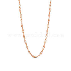 Цепочки ожерелья shegrace 925 из стерлингового серебра, со штампом s925, розовое золото , 17.7 дюйм (45 см) 0.8 мм