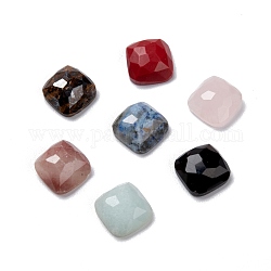 Cabochon naturali gemme miste, sfaccettato, quadrato, 7.5x7.5x3.5mm