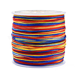 Filo nylon, cordone di annodatura cinese tinto segmento, filo di nylon per la creazione di gioielli con perline, rosso, 0.8mm, circa 109.36 iarde (100 m)/rotolo