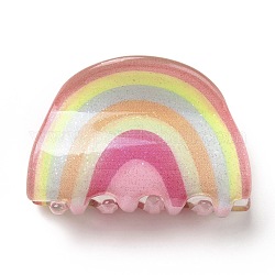 Rainbow Shaped Acrylic Claw Hair Clips, Hair Accessories for Girls, Colorful, 27x41x24mm