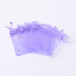 Bolsas de regalo de organza con cordón, bolsas de joyería, banquete de boda favor de navidad bolsas de regalo, púrpura medio, 40x30 cm