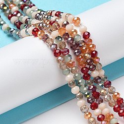 Chapelets de perles en verre, facette, rondelle, firebrick, 3.5x3mm, Trou: 0.7mm, Environ 119~125 pcs/chapelet, 13.58 pouce ~ 14.37 pouces (34.5~36.5 cm)