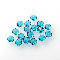 Österreichischen Kristall-Perlen, 5040 8 mm, facettierte Rondelle, Himmelblau, Größe: ca. 8mm Durchmesser, 6 mm dick, Bohrung: 1 mm