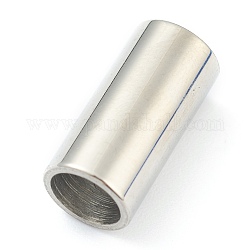 304 fermoirs magnétiques en acier inoxydable avec emembouts à coller, colonne, couleur inoxydable, 16x8mm, Trou: 6mm