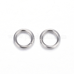 Anillos de salto de 304 acero inoxidable, anillos del salto abiertos, color acero inoxidable, 7x1.2mm, diámetro interior: 4.6 mm