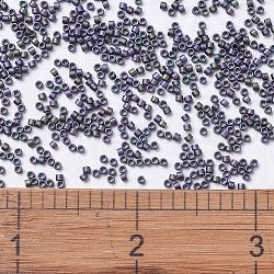 Perles miyuki delica, cylindre, Perles de rocaille japonais, 11/0, (db1053) prune métallique mate émeraude or iris, 1.3x1.6mm, Trou: 0.8mm, environ 20000 pcs / sachet , 100 g / sac
