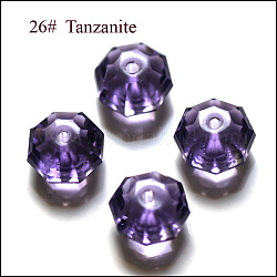 Abalorios de cristal austriaco de imitación, aaa grado, facetados, octágono, Violeta Azul, 6x4mm, agujero: 0.7~0.9 mm
