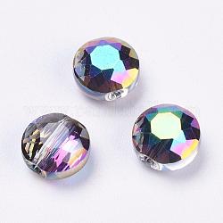 Imitation Austrian Crystal Beads, Grade AAA, Faceted, Flat Round, Colorful, 8x5mm, Hole: 0.9~1mm
