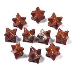 Perles de jaspe rouge naturelle, pas de trous / non percés, Merkaba Star, 11~13.5x11~13.5x11~13.5mm