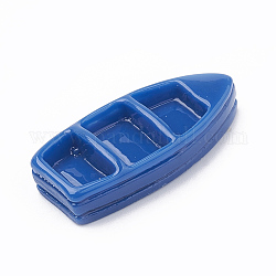 Cabuchones de resina, barco, azul real, 27x11.5x6mm