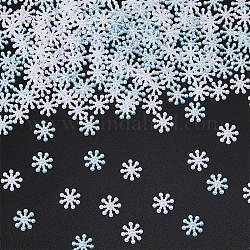 SUPERFINDINGS 600Pcs 2 Colors ABS Plastic Snowflake Cabochons Flatback Christmas Snowflakes Imitation Pearl Snowflake Cabochons for DIY Crafts Scrapbooking Decor Jewelry Making Supplies