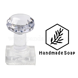 Tampons de savon en acrylique transparent avec poignée, fournitures de moules à savon bricolage, feuille, 36.8x32.5mm