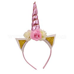 Bandas para la cabeza de plastico, con la flor del cordón, unicornio, flamenco, 270x120mm