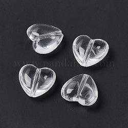 Perline acrilico trasparente, cuore, chiaro, 17x18x8mm, Foro: 2 mm, circa 350pcs/500g
