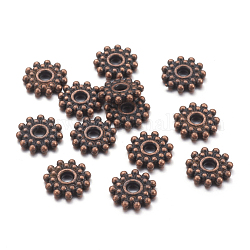 Tibetan Style Spacer Beads, Lead Free & Nickel Free, Gear, Red Copper, 9mm, Hole: 2.5mm