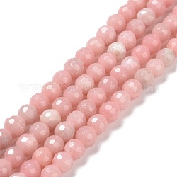 Chapelets de perles en opale rose naturelle, facetté (128 facettes), ronde, 6mm, Trou: 1mm, Environ 66 pcs/chapelet, 14.96'' (38 cm)