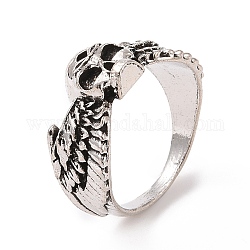 Anello da dito con teschio in lega, gioielli gotici per le donne, argento antico, misura degli stati uniti 6 1/4 (16.7mm)