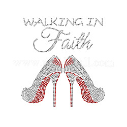 SUPERDANT Rhinestone Iron on Hotfix Transfer Decal High-heeled Shoes Print Rhinestone Patches Clothing Repair Applique T-Shirt Vest Shoes Hat Jacket Decor Clothing DIY Accessories