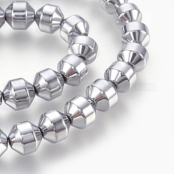 Chapelets de perles hématite électrolytique synthétique sans magnétique, ronde, facette, platinée, 8x8mm, Trou: 1.2mm, Environ 48 pcs/chapelet, 15.94 pouce (40.5 cm)