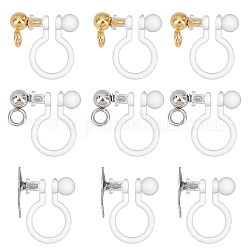 Unicraftale 304 Stainless Steel Clip-on Earring Component, with Plastic, Mixed Color, 13x9x6mm, Hole: 1.5mm, 30pcs/box