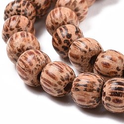 Fili di perline in legno di cocco naturale, tondo, marrone noce di cocco, 7.5x7.5mm, Foro: 2.5 mm