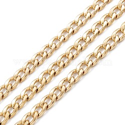 304 Stainless Steel Twisted Chains, Curb Chains, Unwelded, with Spool, Golden, 9x6x1mm, about 32.8 Feet(10m)/roll