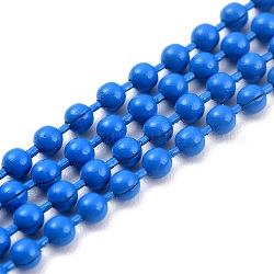 Handgefertigte Messingkugelketten, gelötet, mit Spule, Verdeck blau, 3 mm, 32.8 Fuß (10m)/Rolle
