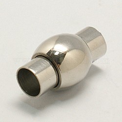 304 Magnetverschluss aus Edelstahl mit Klebeenden, Bleifrei & Nickel frei, Oval, 19x11 mm, Bohrung: 6 mm