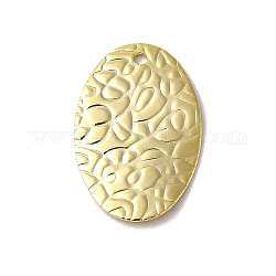 Brass Pendants, Oval Charms, Real 24K Gold Plated, 20.5x13.5x1mm, Hole: 1.4mm