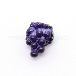 Perline di resina, cibo imitazione, Senza Buco, uva, porpora, 16x13x10mm