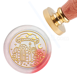 CRASPIRE Wax Seal Stamp Mushroom Vintage Sealing Wax Stamps 30mm 1.18inch Removable Brass Head Sealing Stamp with Wooden Handle for Wedding Invitations Valentine's Day Christmas Thanksgiving