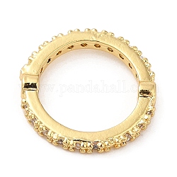 Marco de cuentas de circonita cúbica micro pavé de latón, sin plomo y cadmio, anillo, real 18k chapado en oro, 14x2.5mm, agujero: 1 mm