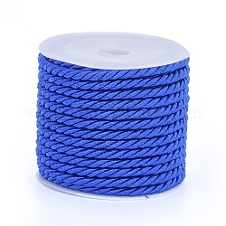 Полиэфирного корда, витой шнур, синие, 3 мм, около 5.46 ярда (5 м) / рулон