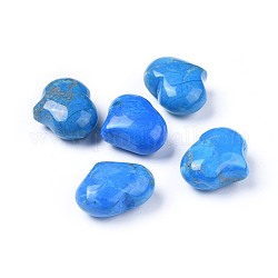 Pierre turquoise naturelle, teinte, coeur pierre d'amour, pierre de palme de poche pour équilibrer le reiki, 20x25x11~13mm